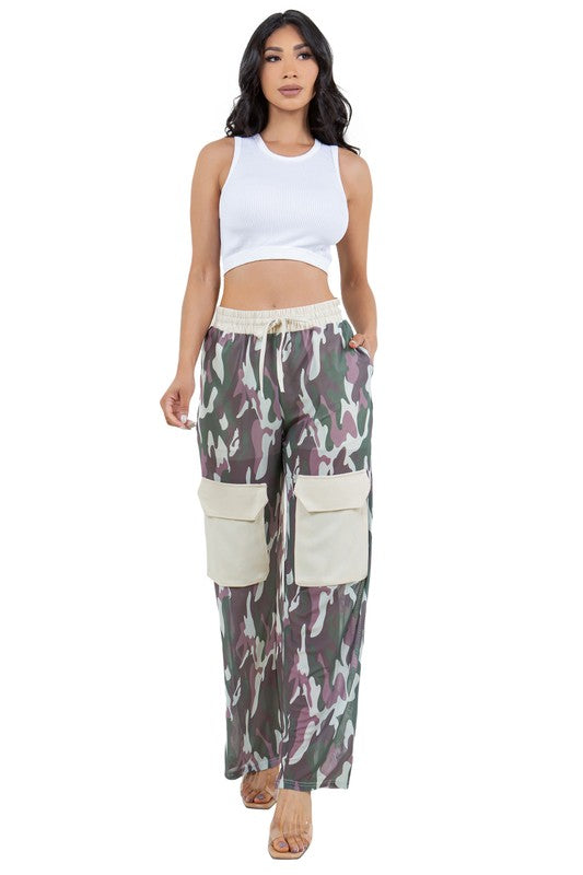 BY CLAUDE Fashion Lightweight Camouflage Cargo Pants