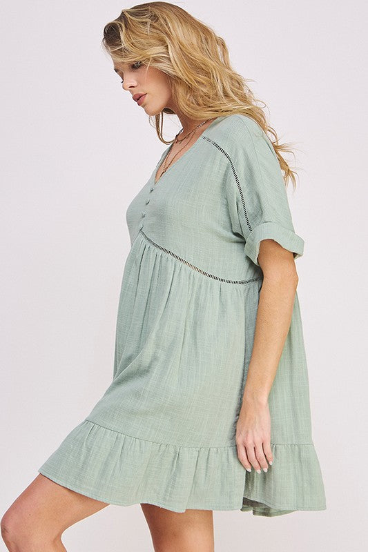 JADE by JANE Casual Textured Short Sleeves Nimi Dress T