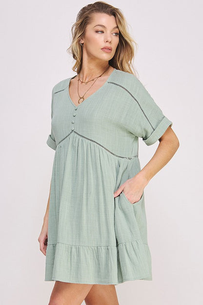 JADE by JANE Casual Textured Short Sleeves Nimi Dress T