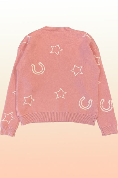 MISS SPARKLING Light Cowgirl Pullover Sweater