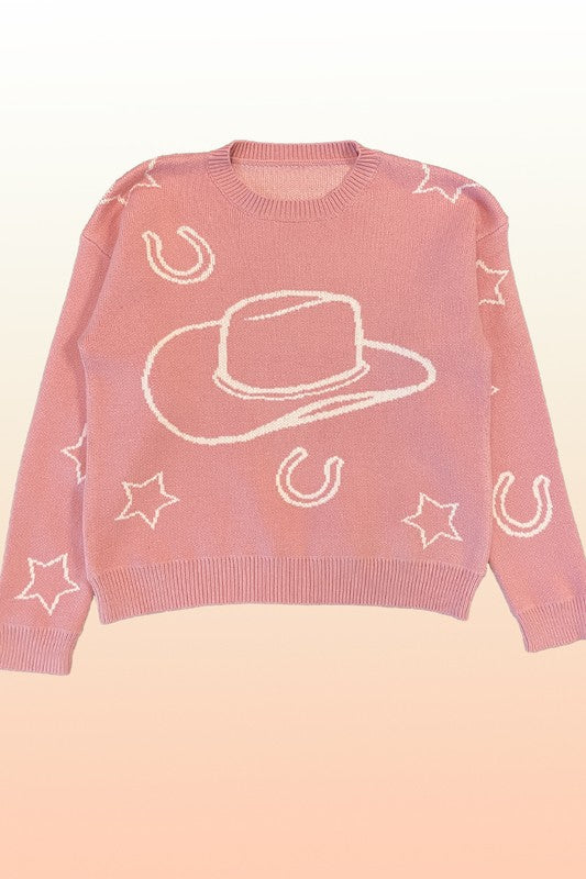 MISS SPARKLING Light Cowgirl Pullover Sweater