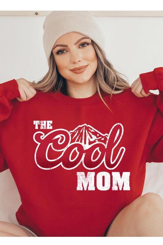 COLOR BEAR "The Cool Mom" Oversized Graphic Fleece Sweatshirts