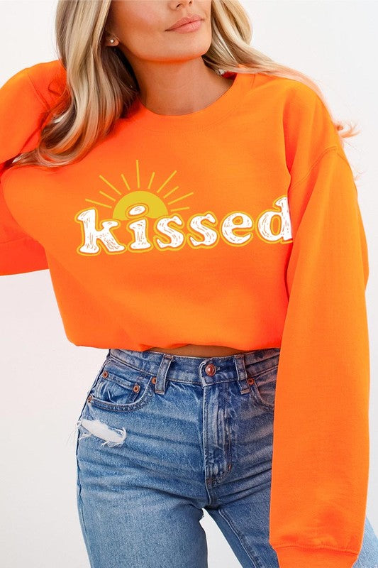 COLOR BEAR Sun Kissed Oversized Graphic Fleece Sweatshirts