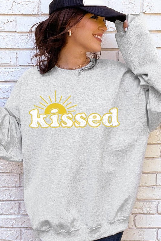 COLOR BEAR Sun Kissed Oversized Graphic Fleece Sweatshirts