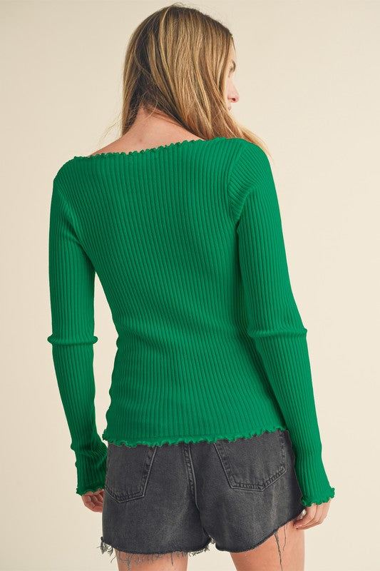 AEMI & Co. Adalie- Slim-fit Knit Sweater