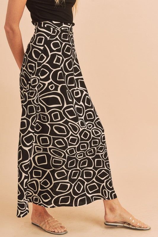 AEMI & Co. flare Abstract Print Skirt