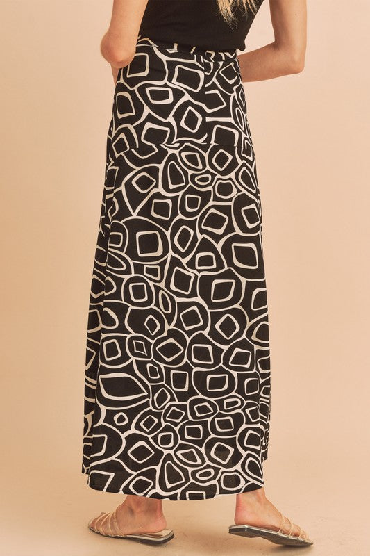 AEMI & Co. flare Abstract Print Skirt