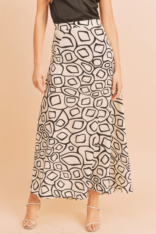 AEMI & Co. flare Abstract Print Skirt