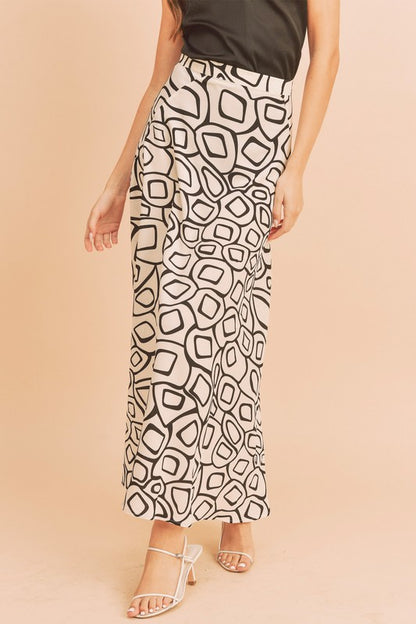 AEMI & Co. flare Abstract Print Skirt