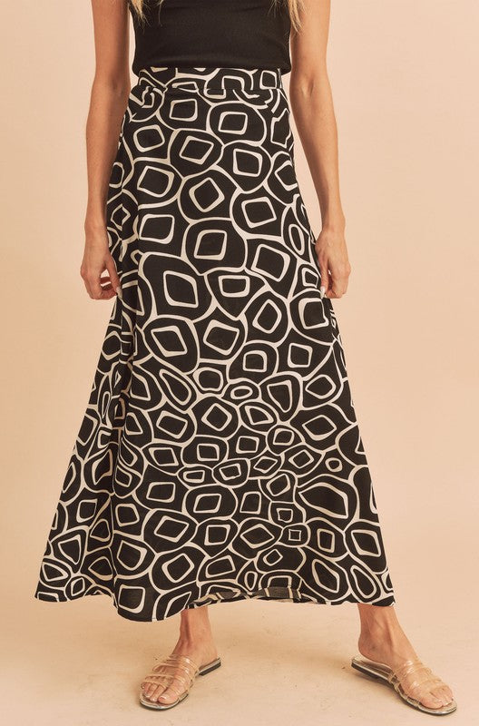 AEMI & Co. flare Abstract Print Skirt