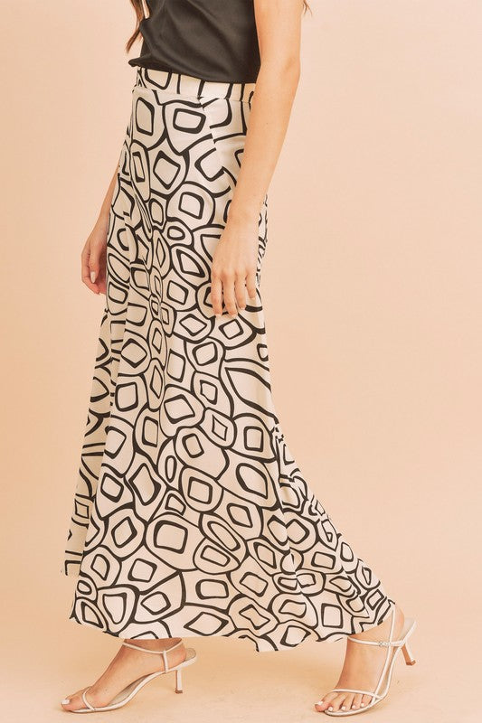 AEMI & Co. flare Abstract Print Skirt