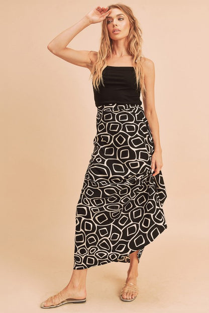 AEMI & Co. flare Abstract Print Skirt