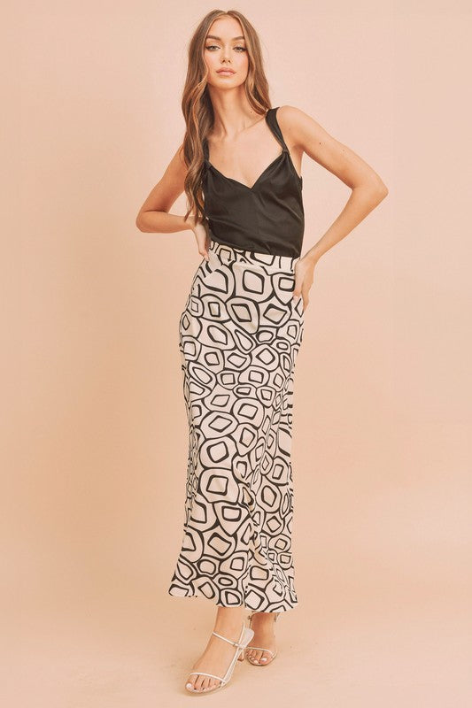 AEMI & Co. flare Abstract Print Skirt