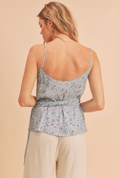 AEMI & Co. Sweet- heart Wrap Floral Top-Malorie Top