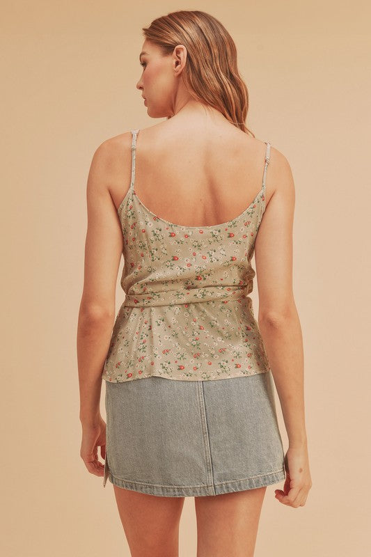 AEMI & Co. Sweet- heart Wrap Floral Top-Malorie Top