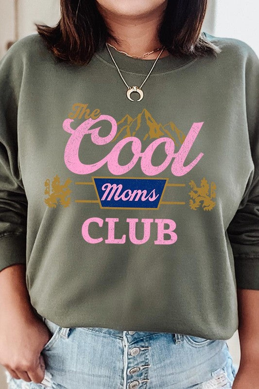 COLOR BEAR "The Cool Moms Club" Graphic Fleece Sweatshirts