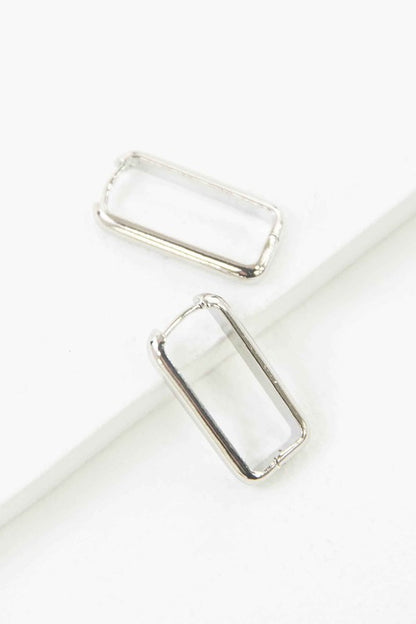 LOVODA Elegant Rounded-edge Rectangle Hoop Earrings