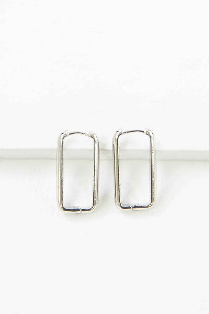 LOVODA Elegant Rounded-edge Rectangle Hoop Earrings