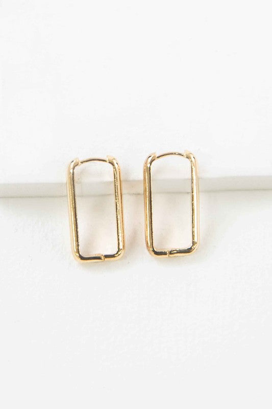 LOVODA Elegant Rounded-edge Rectangle Hoop Earrings