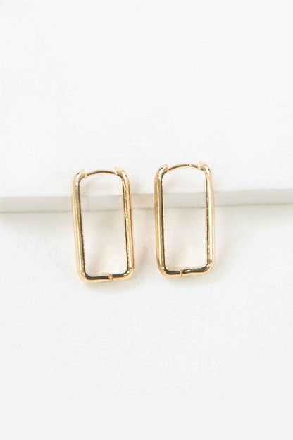 LOVODA Elegant Rounded-edge Rectangle Hoop Earrings