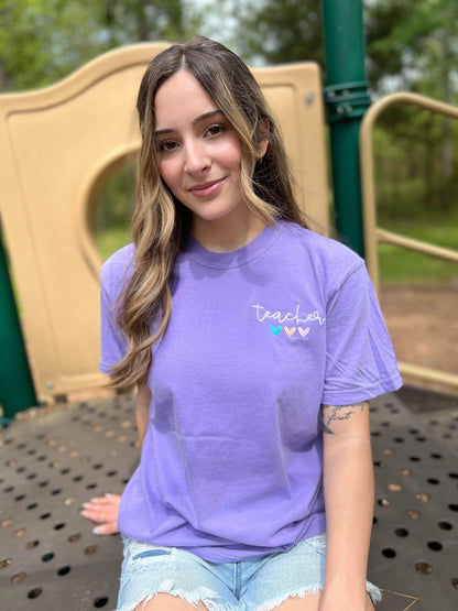 ASK APPAREL "Teacher" Embroidered Tee