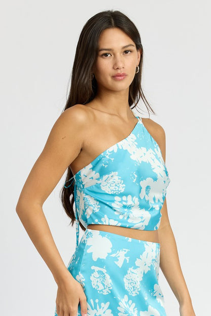 EMORY PARK One Shoulder Wildflower Print Top