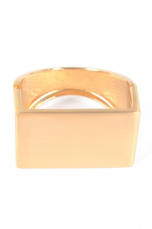 LA JEWELRY Satin Brushed Finish Iconic Square Bangle