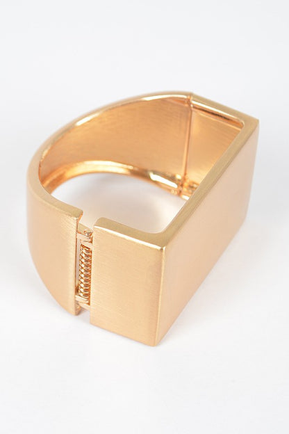 LA JEWELRY Satin Brushed Finish Iconic Square Bangle