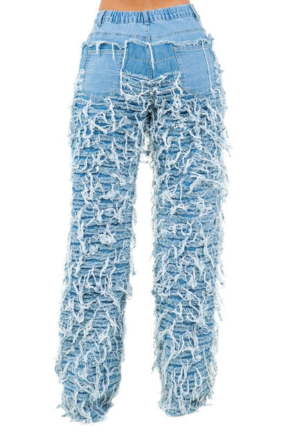 CLAUDE Multi-cut Fashion Denim Pants