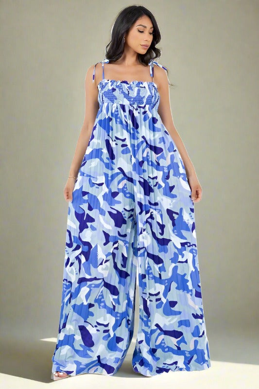 BY CLAUDE Tank Printed Wide-leg Summer Jumpsuit