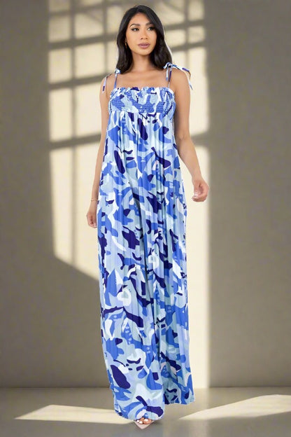 BY CLAUDE Tank Printed Wide-leg Summer Jumpsuit