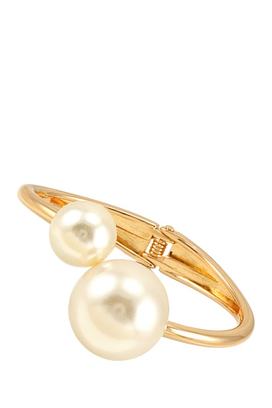 ICCO ACCESSORIES Two Pearl Accent Hinge Bracelet