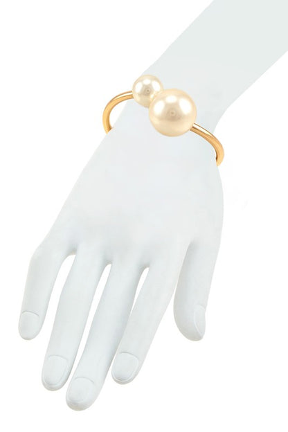 ICCO ACCESSORIES Two Pearl Accent Hinge Bracelet