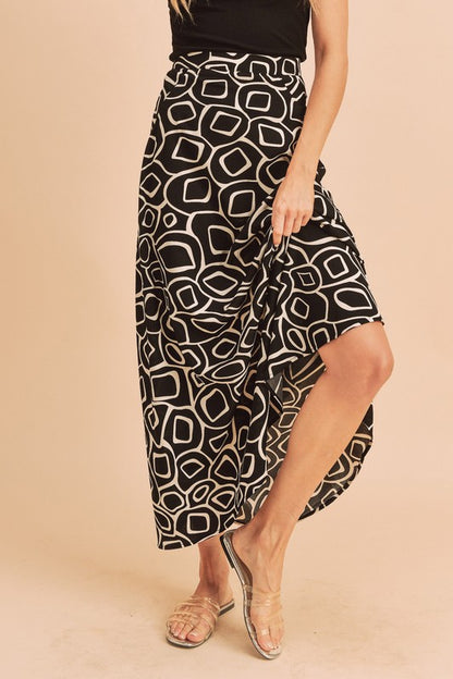 AEMI & Co. flare Abstract Print Skirt