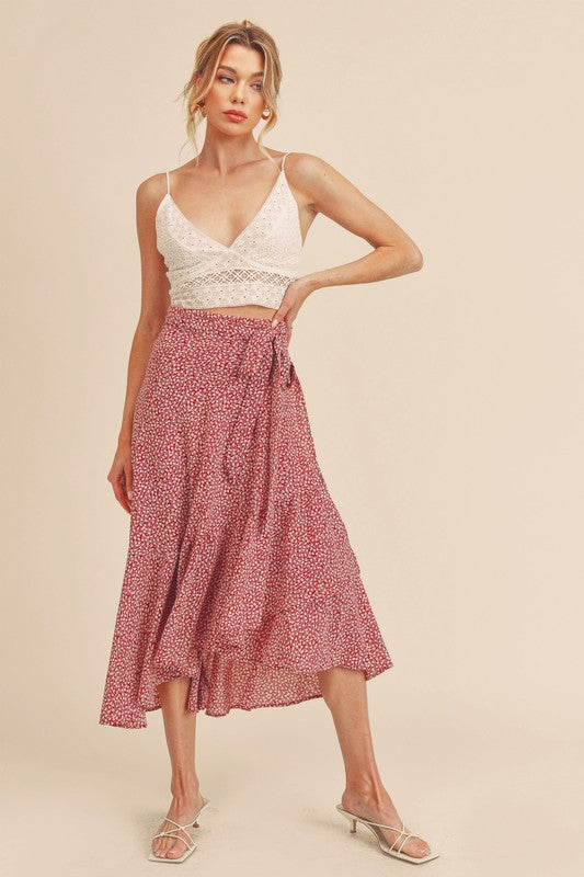 AEMI & Co. Flirty Printed Flare Cara Skirt