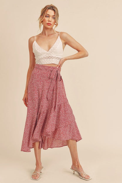 AEMI & Co. Flirty Printed Flare Cara Skirt