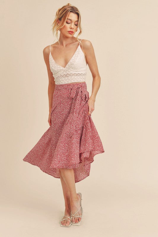 AEMI & Co. Flirty Printed Flare Cara Skirt