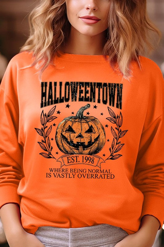 COLOR BEAR Halloweentown Pumpkin Graphic Fleece Sweatshirts