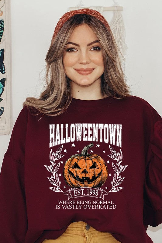 COLOR BEAR Halloweentown Pumpkin Graphic Fleece Sweatshirts