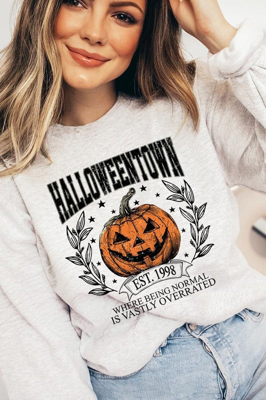 COLOR BEAR Halloweentown Pumpkin Graphic Fleece Sweatshirts