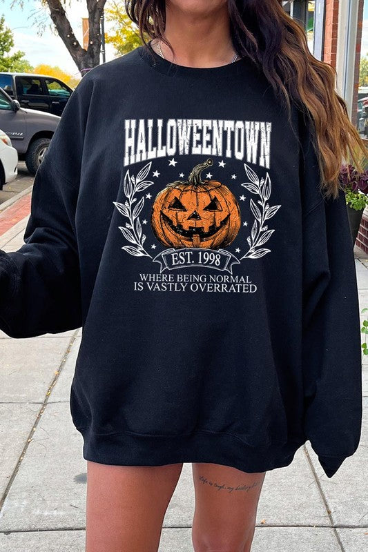 COLOR BEAR Halloweentown Pumpkin Graphic Fleece Sweatshirts