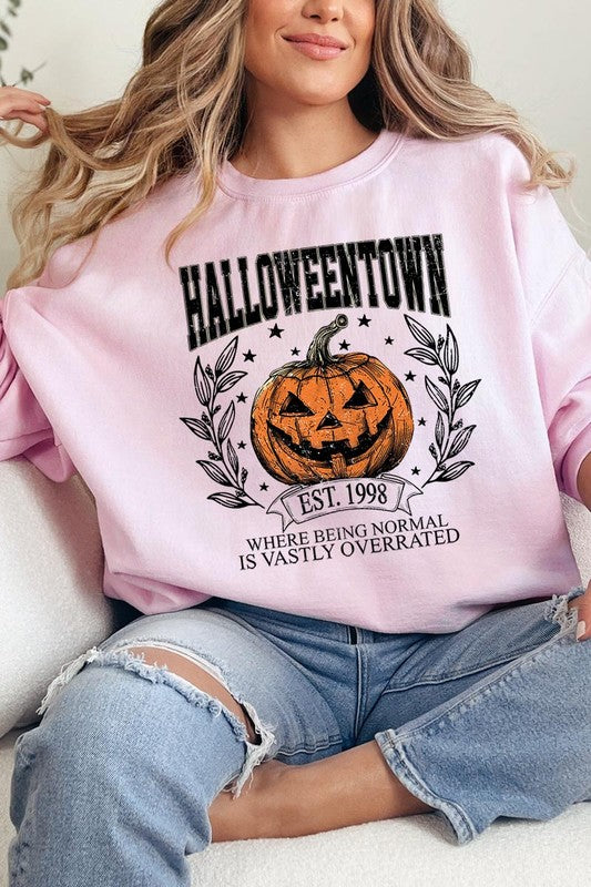 COLOR BEAR Halloweentown Pumpkin Graphic Fleece Sweatshirts