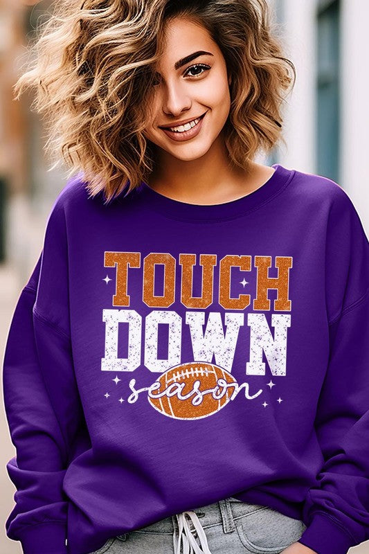 COLOR BEAR "Touchdown Season" Graphic Fleece Sweatshirts