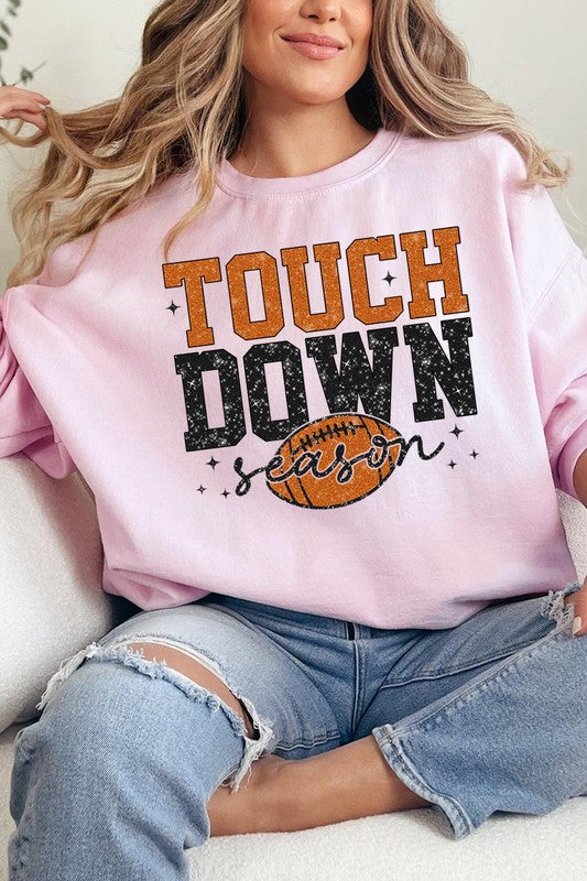 COLOR BEAR "Touchdown Season" Graphic Fleece Sweatshirts