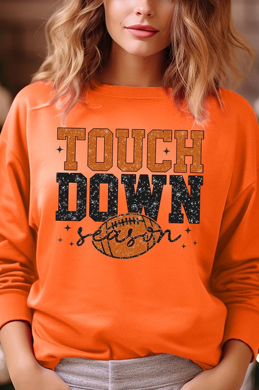 COLOR BEAR "Touchdown Season" Graphic Fleece Sweatshirts