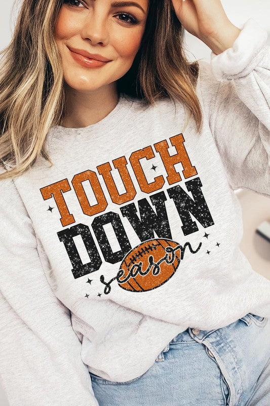 COLOR BEAR "Touchdown Season" Graphic Fleece Sweatshirts