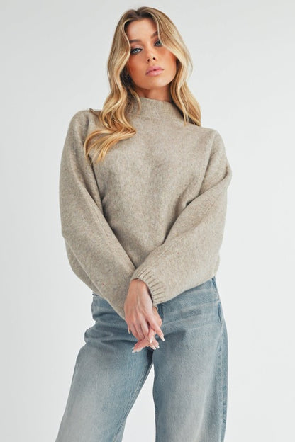 AEMI & Co. Easy Fit Mock Neckline Sweater- Addison Sweater