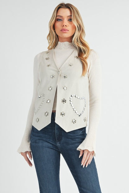 AEMI & Co. Western Love Buttoned Down Vest