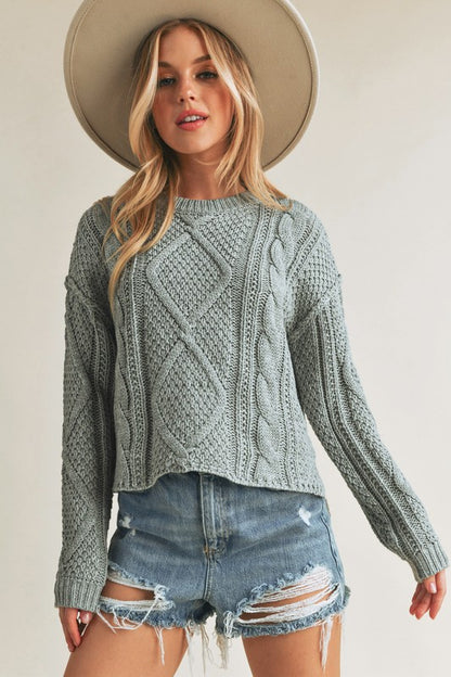 AEMI & Co. Knitted Exposed Seem Sweater- Adela Sweater