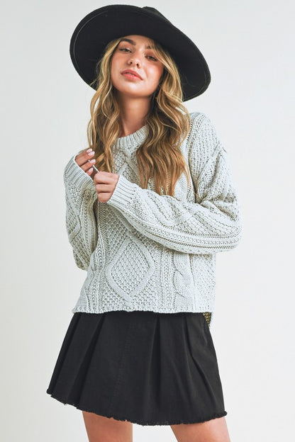 AEMI & Co. Knitted Exposed Seem Sweater- Adela Sweater